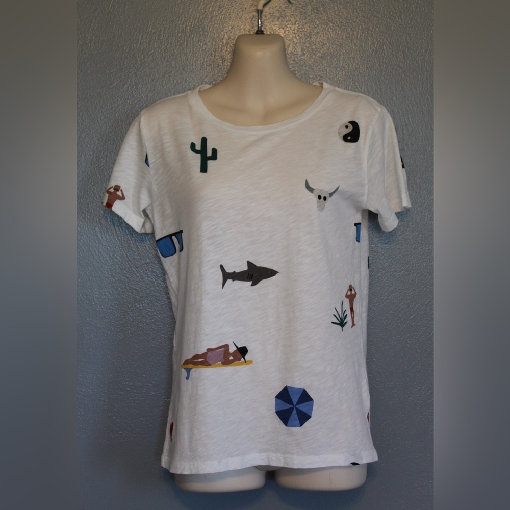 J Crew Isabel Bacon Summer Print Tee Shirt Top XXS